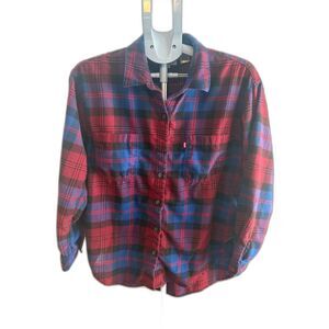 Levi's Mens Plaid Flannel Button Down Sz Medium Outdoor Soft Cabin